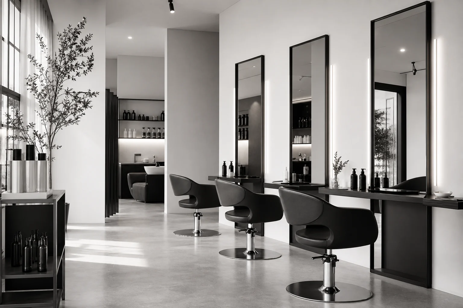 Heller und moderner Friseursalon